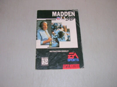 Madden 96 NFL 1996 (Super Nintendo SNES) Original Instruction Manual - Image 1 of 2
