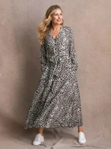 Celtic & Co Animal Print Tie Waist Midi / Maxi Dress - Picture 1 of 10
