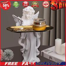 Resin Angel Statue Jewelry Tray Ornament Nordic Handicraft for Study Office Desk