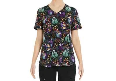 Scrubstar Women's Disney Nightmare Before Christmas JACK & SALLY LOVE Scrub Top - Image 1 of 4