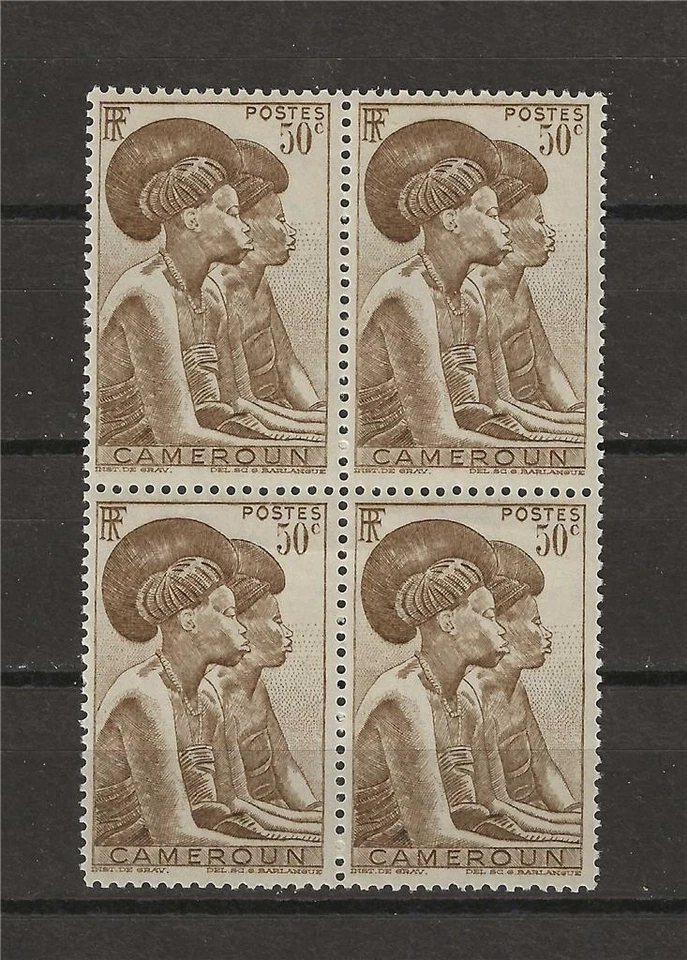 Camerún 1946 Sc# 307 Tikar mujer 50c Camerún francés bloque 4 MNH Foto 1 de 1