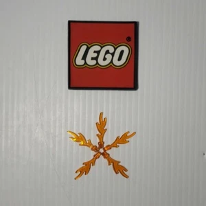 LEGO Burg Drache Flamme Feuerstück Welle abgerundet mit Basisfelge 6126 (x5) NEUTEILE - Bild 1 von 3