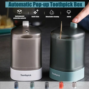 Toothpick Holder Dispenser Pop Up Automatic Toothpick Box Toothpick Dispenser US - Picture 1 of 12