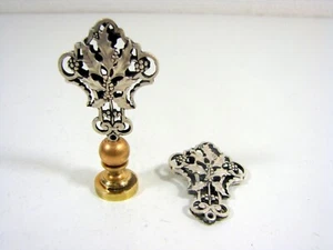 Paire de Sceaux / Cachets Argent ? Sculpté Ajouré Art Nouveau Gui - Imagen 1 de 12