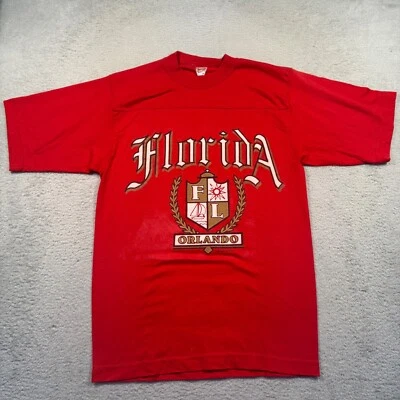 Camiseta de recuerdo vintage Alore Florida Orlando roja mediana hecha en EE. UU. Foto 1 de 4