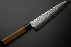 Cuchillo japonés martillado de 45 capas Damasco VG-10 acero inoxidable de madera de rosa - Imagen 1 de 11
