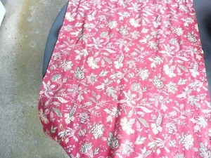 tissu ancien vintage en coton à décors de fleurs et de feuillages 44 cm x 2,30 m - Imagen 1 de 7