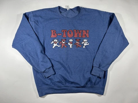 Grateful Dead Bears x Indiana Hoosiers IU B-Town Crewneck Sweatshirt Sz Large L Cover