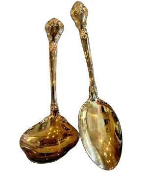 Godinger Grand Master Cucharón y cuchara para servir galvanizados en oro 2 piezas Foto 1 de 4