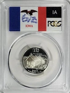 2004 - S Silver Washington Quarter - Iowa -  PCGS PR70DCAM - Flag Series - Picture 1 of 2