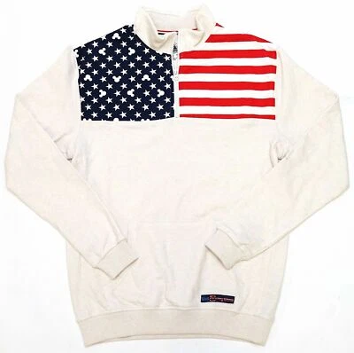 NUEVO Pullover Sudadera Chaqueta Para Hombre Disney Parks Stars Stripes Americana WDW Foto 1 de 4