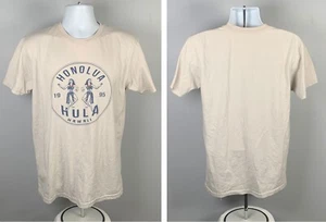 Honolua Surf Company Hawaii Hula Girl T Shirt Mens Medium Tan 50/50 - Picture 1 of 3