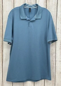 Lululemon Evolution Polo Shirt Men’s Size XL Blue Logo Stretch Button Golf - Picture 1 of 5
