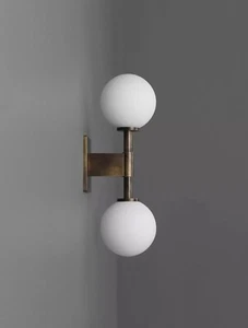 Handmade Double Light Globe Sputnik Brass Sconce Wall Lamp Beside Wall Lamp - Picture 1 of 5