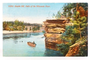 Boat Wisconsin River Dells Hawks Bill Vintage Postcard Acmegraph Co - Picture 1 of 3