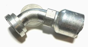 Parker 1" SAE Code 61 Flange Head to 3/4" Hose 60° Elbow Hydraulic Fitting - Picture 1 of 3