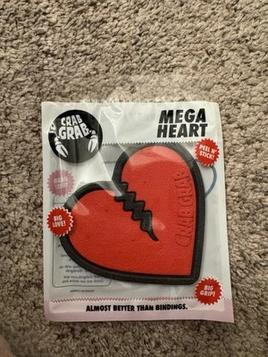 New Crab Grab Mega Heart Snowboard Stomp Pad Grip Peel N Stick