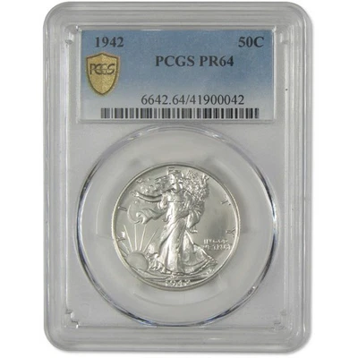 1942 Liberty Walking Half Dollar PR 64 PCGS Silver Proof 50c Coin - Image 1 of 4