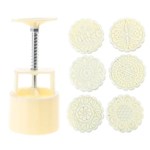 Plastic Mooncake Stamp Mooncake Moulds 100g Flower Shape DIY Accessory - Picture 1 of 8