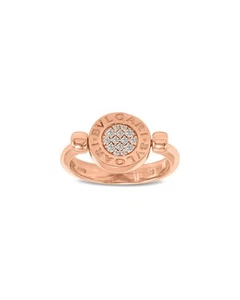 Bulgari 18K Rose Gold 0.05 Ct. Tw. Diamond Ring Women's 53 - Picture 1 of 3