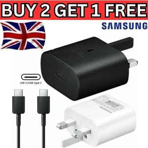 25W Fast Charger Adapter Plug & Cable For Samsung Galaxy Phones Type C - Picture 1 of 15