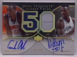 2006-07 UD EXQUISITE NUMBER PIECES PATCH AUTO David Robinson & Emeka Okafor #/50 - Picture 1 of 9