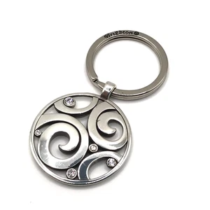 Brighton Key Fob Keychain Crystal London Groove Silver Plate Quiet Luxury - Picture 1 of 10