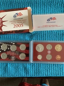2005 Silver Proof Set (10 Coins) from U.S. MINT w/OGP + COA. 1 + 1/3 oz. SILVER - Picture 1 of 10