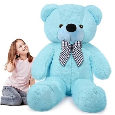  47 Inches Giant Bear Stuffed Animal Soft Large Bear Plush Oversized Sky Blue - Image 1 of 4