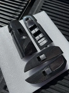 Silverado Sierra 2010-2014 interruptor de ventana bisel moldura fibra de carbono - Imagen 1 de 7