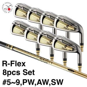 MAJESTY Golf Royale Gold Iron Wedge 8pcs Set #5~SW R-Flex LV550 Graphite Shaft - Picture 1 of 11