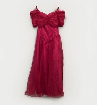 Vestido de graduación vintage años 80 vestido formal yugo hombro princesa 4 6 Barbie baile Foto 1 de 4