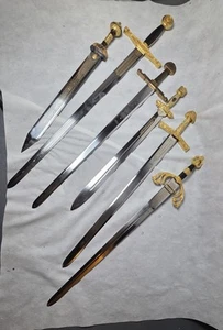 Vintage 1990s Kershaw Swords Complete Set Real 24K Gold Plated Made In Spain - Picture 1 of 15