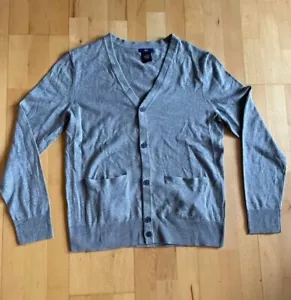 Gap Men’s Gray Cardigan Sweater Button Front Pockets Size L - Picture 1 of 4