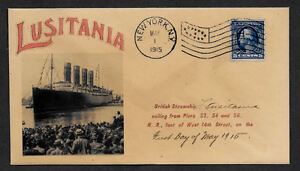1915 Lusitania Ad Reprint with 102 year old stamp on Collector's Envelope OP1110