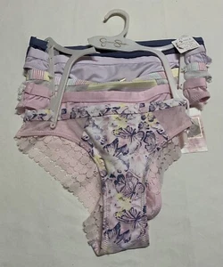 5 Pack Jessica Simpson Ultra Soft Lace Back Tanga Panties Small New With Tags. - Picture 1 of 6