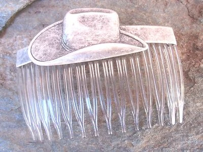 Sombrero de vaquero chapado en plata vintage antiguo peine lateral y brote de rosa hecho en EE. UU. 020  Foto 1 de 4
