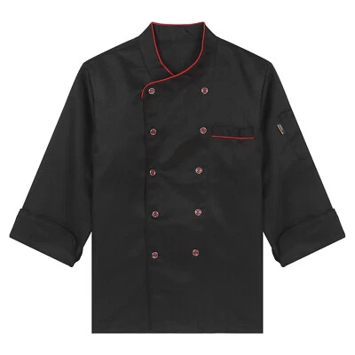Men Professional Chef Coat Restaurant Daily Work Shirt Silky Cooking Chef Jacket - Image 1 of 3