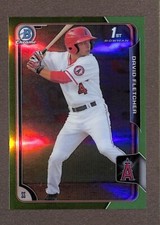 2015 Bowman Chrome Green Refractor #57 David Fletcher Rookie /99