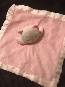 Manta de seguridad Carters Child of Mine búho rosa lunares satinada bebé niña amorosa - Imagen 1 de 7
