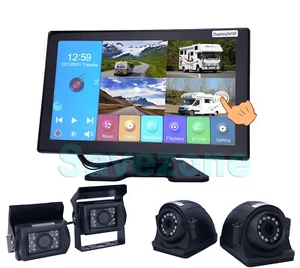 10.1" 4K Split DVR Touch Screen Rear View Monitor+ 4 x HD 1080P RV Backup Camera - Picture 1 of 10