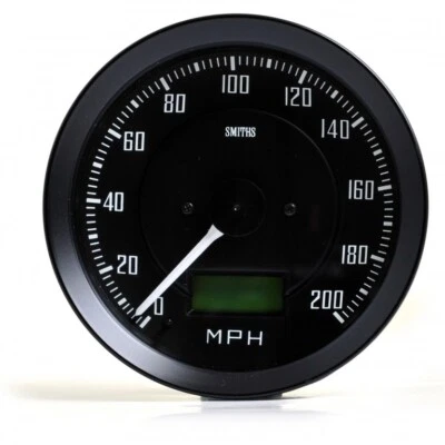 SMITHS CLASSIC GT40 SPEEDOMETER 0-200MPH BLACK ELECTRONIC FAST POSTAGE - Image 1 of 2