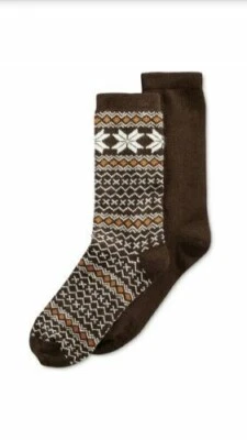 HUE женщин 2 упаковки Fair Isle наконечник загрузки носки повседневный один размер - Изображение 1 из 3