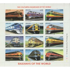 SIERRA LEONE 1990 TRENI - LOCOMOTORI 12 VAL. IN FOGLIETTO MNH MF77521