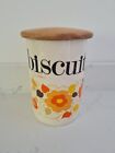 Large Retro S Fielding And Co Ltd Crown Devon Biscuit Barrel Carnaby Daisy