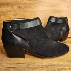 Madewell Cherley Black Leather Collar-stud bootie boots size 9.5 - Picture 1 of 10