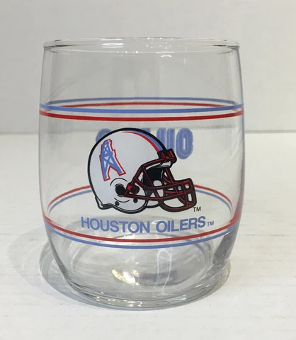 Vintage Houston Oilers 3.75 IN Glass Stemless Tumbler Shell Gas Promo 1993 Cover