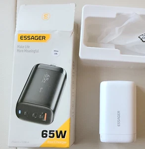 Essager 65watt GAN charger, USA Stock, High Quality 65W, USA Stock, White - Picture 1 of 5