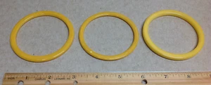 3 Vintage Bangle Bracelets (possibly) Bakelite ? Acrylic Yellow Butterscotch - Picture 1 of 7