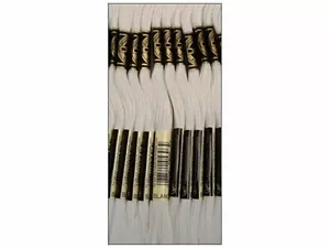 DMC 6 Strand Embroidery Floss Cotton Thread Bulk White 8.7 Yards 12 Skeins - Picture 1 of 3